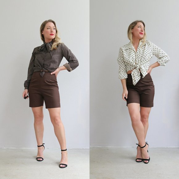 1960's Murr's Dark Shorts // Women's Size Double Extra Small to Extra Small - Picture 4 of 8